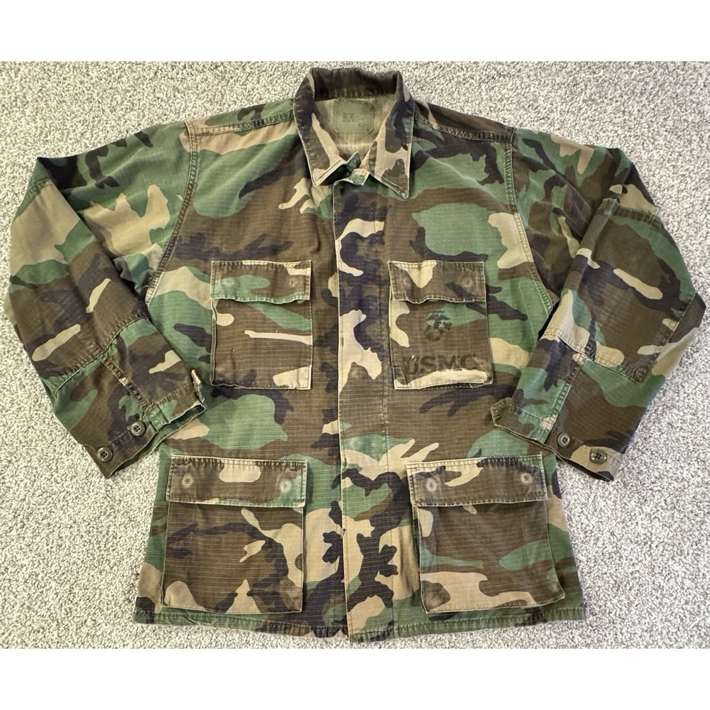 USMC Woodland Camoflage Battle Dress Uniform Jacket Small US Marine Corps BDU